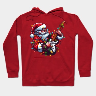 Santa Claus Playing Electric Guitar Hoodie